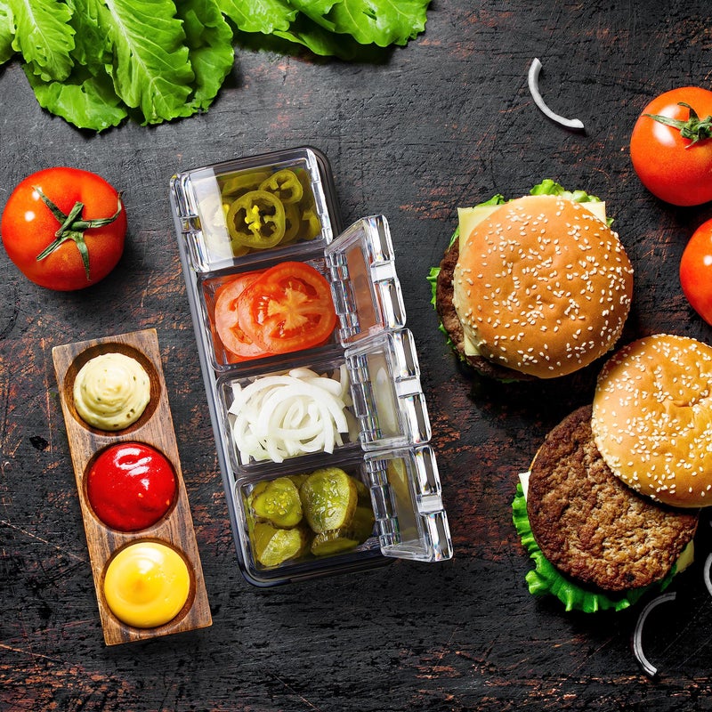 Final Touch 5 Piece Garnish Bar Caddy - Keep Ingredients Organized and Sanitary - 4 Removable Containers with Lids - BPA-Free Acrylic (FTA2000) - Image 5